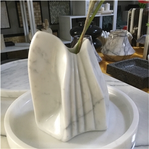 marble carving vase statuario carrara flower vase decor